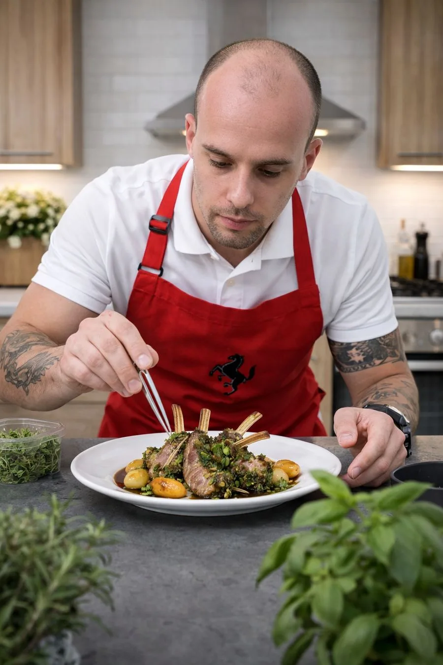 Chef Nemanja in kitchen